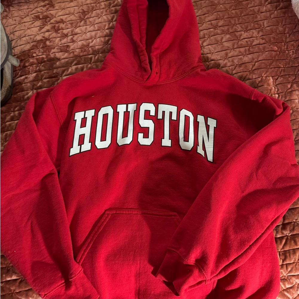 Gildan Red Hoodie with White Lettering